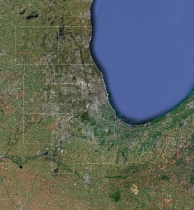 3.3-01-Satellite view of Metropolitan Chicago's seven counties (2009)